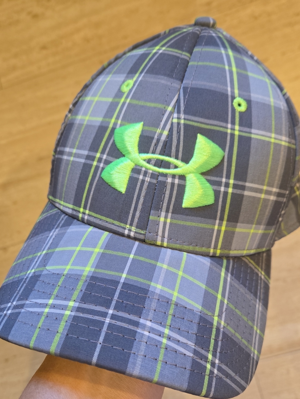 Under Armour Gray/Bright Green Plaid Hat